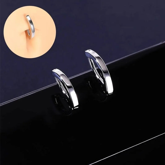 Simple Style Solid Color Stainless Steel Polishing Belly Ring