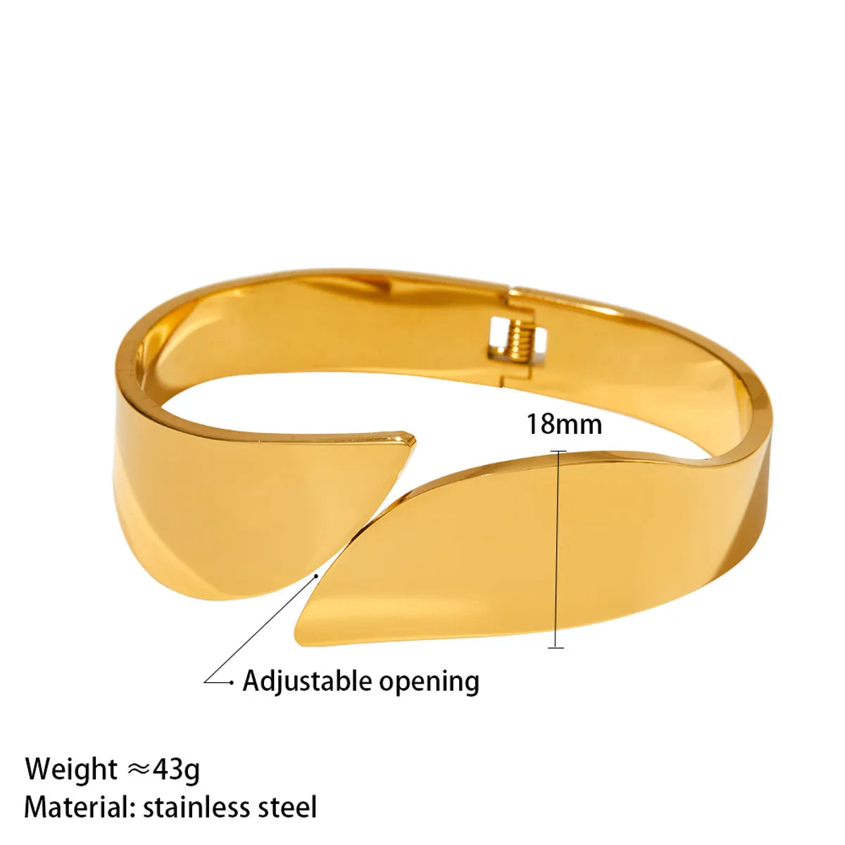 Simple Style Solid Color Stainless Steel Polishing Plating 14k Gold Plated White Gold Plated Gold Plated Bangle