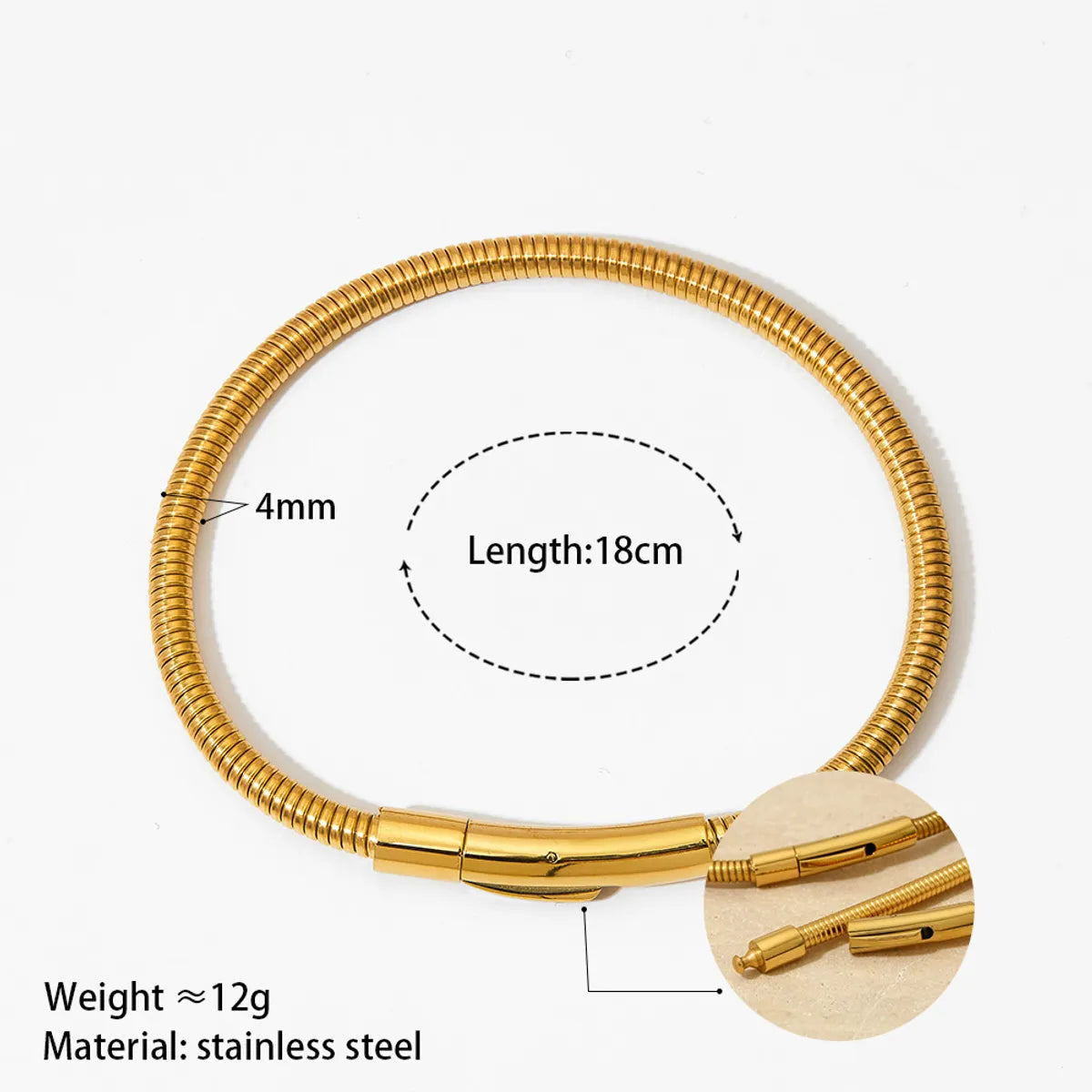 Simple Style Solid Color Stainless Steel Polishing Plating 14k Gold Plated White Gold Plated Gold Plated Bracelets Necklace