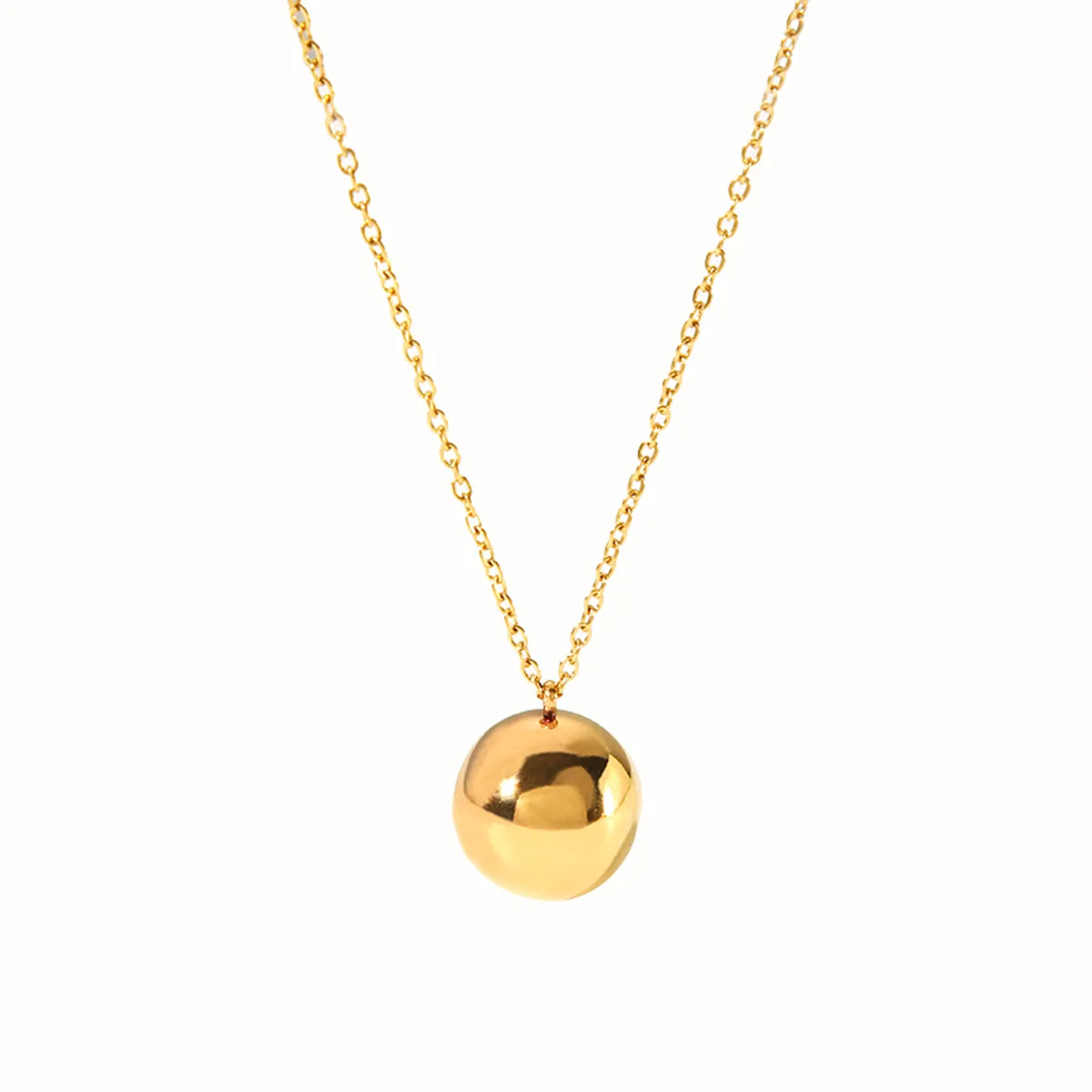 Simple Style Solid Color Stainless Steel Polishing Plating 18k Gold Plated Pendant Necklace