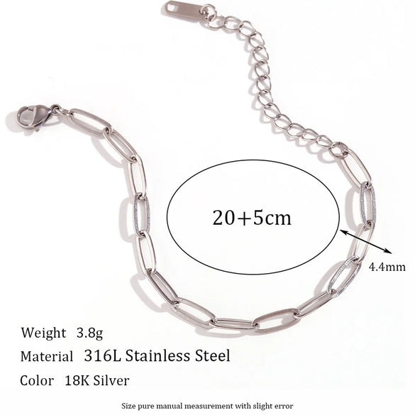 Simple Style Solid Color Stainless Steel Titanium Steel Bracelets Waist Chain Necklace 1 Piece