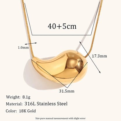 Simple Style Solid Color Stainless Steel Titanium Steel Plating Gold Plated Pendant Necklace