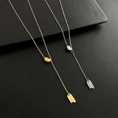 Simple Style Solid Color Stainless Steel Titanium Steel Plating 18k Gold Plated Silver Plated Pendant Necklace