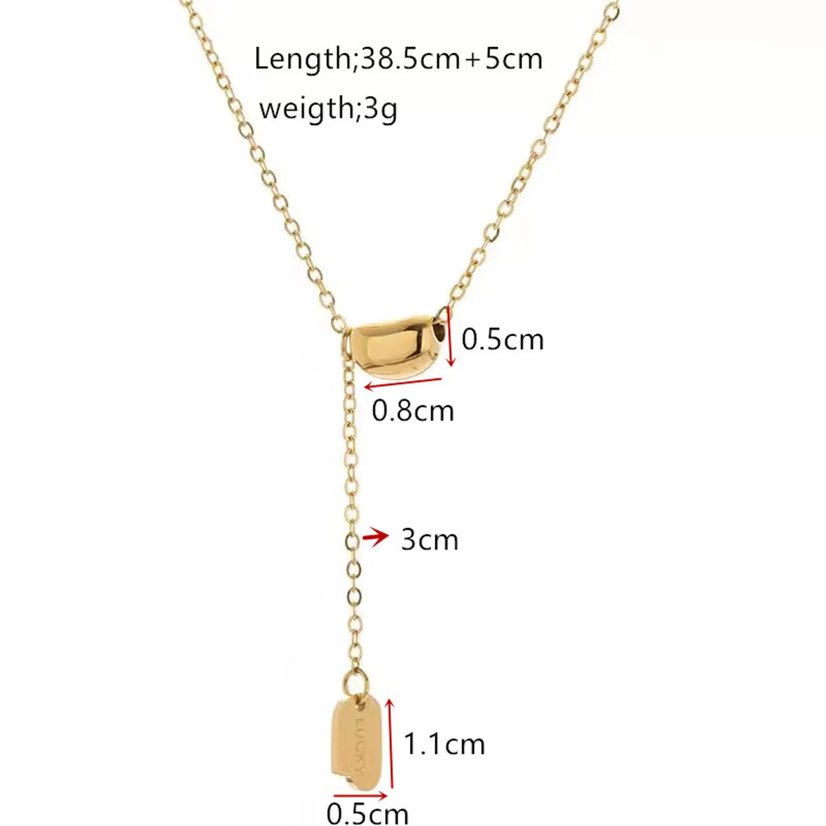 Simple Style Solid Color Stainless Steel Titanium Steel Plating 18k Gold Plated Silver Plated Pendant Necklace