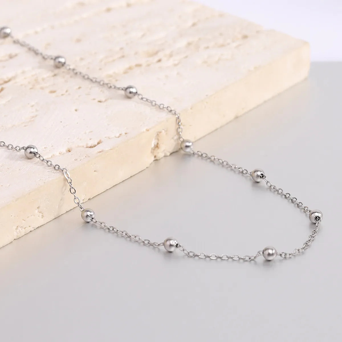 Simple Style Solid Color Stainless Steel Titanium Steel Plating Necklace