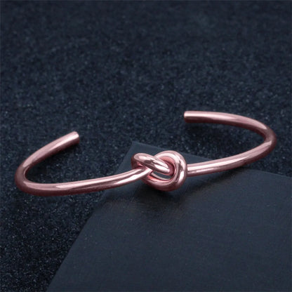 Simple Style Solid Color Stainless Steel Titanium Steel Polishing Plating Rose Gold Plated Gold Plated Bangle