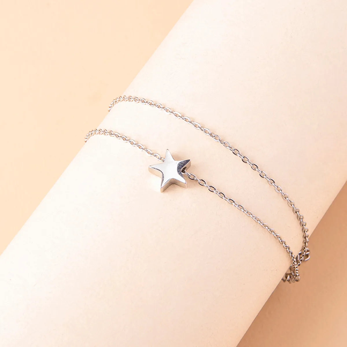 Simple Style Solid Color 304 Stainless Steel Chain Women'S Anklet