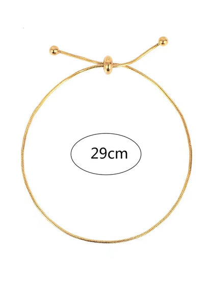 Simple Style Solid Color Stainless Steel Women's Anklet