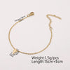 Wholesale Jewelry Simple Style Customization Laser Engraving Solid Color Stainless Steel 18K Gold Plated Rose Gold Plated Anklet