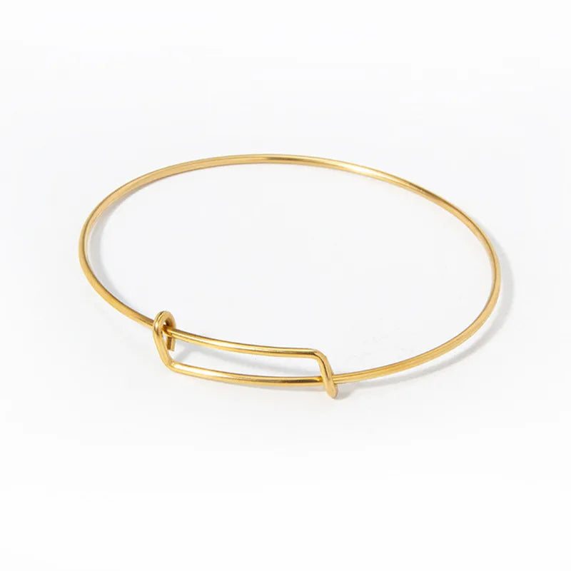 Simple Style Solid Color Stainless Steel Women'S Bangle