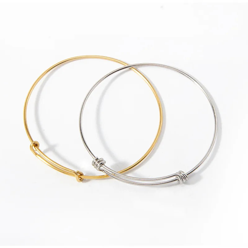 Simple Style Solid Color Stainless Steel Women'S Bangle