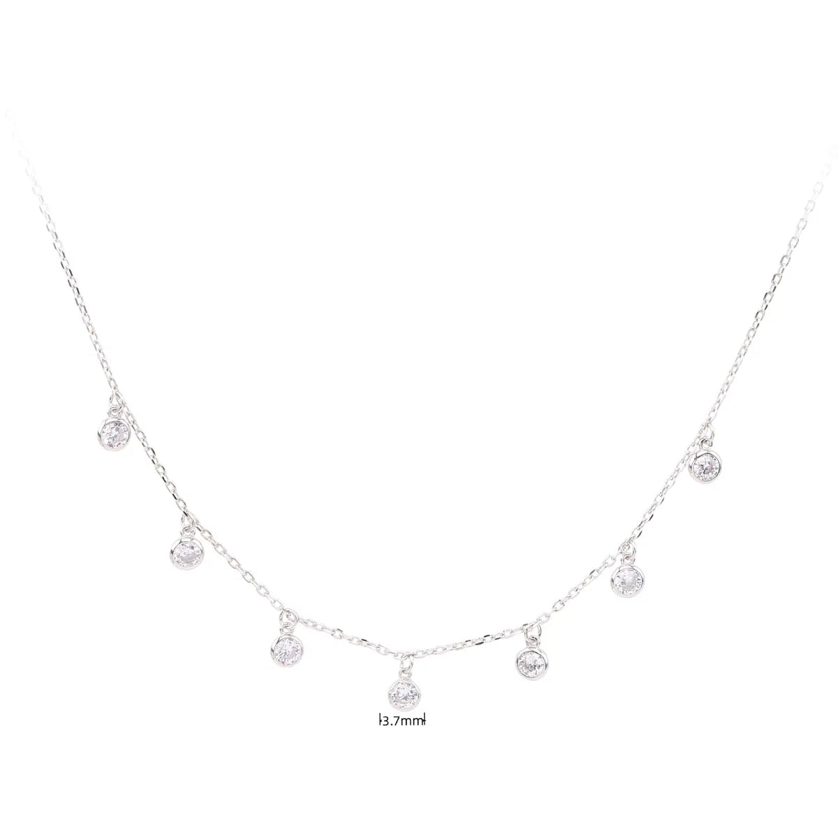 Simple Style Solid Color Sterling Silver 18k Gold Plated Zircon Necklace In Bulk