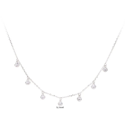 Simple Style Solid Color Sterling Silver 18k Gold Plated Zircon Necklace In Bulk