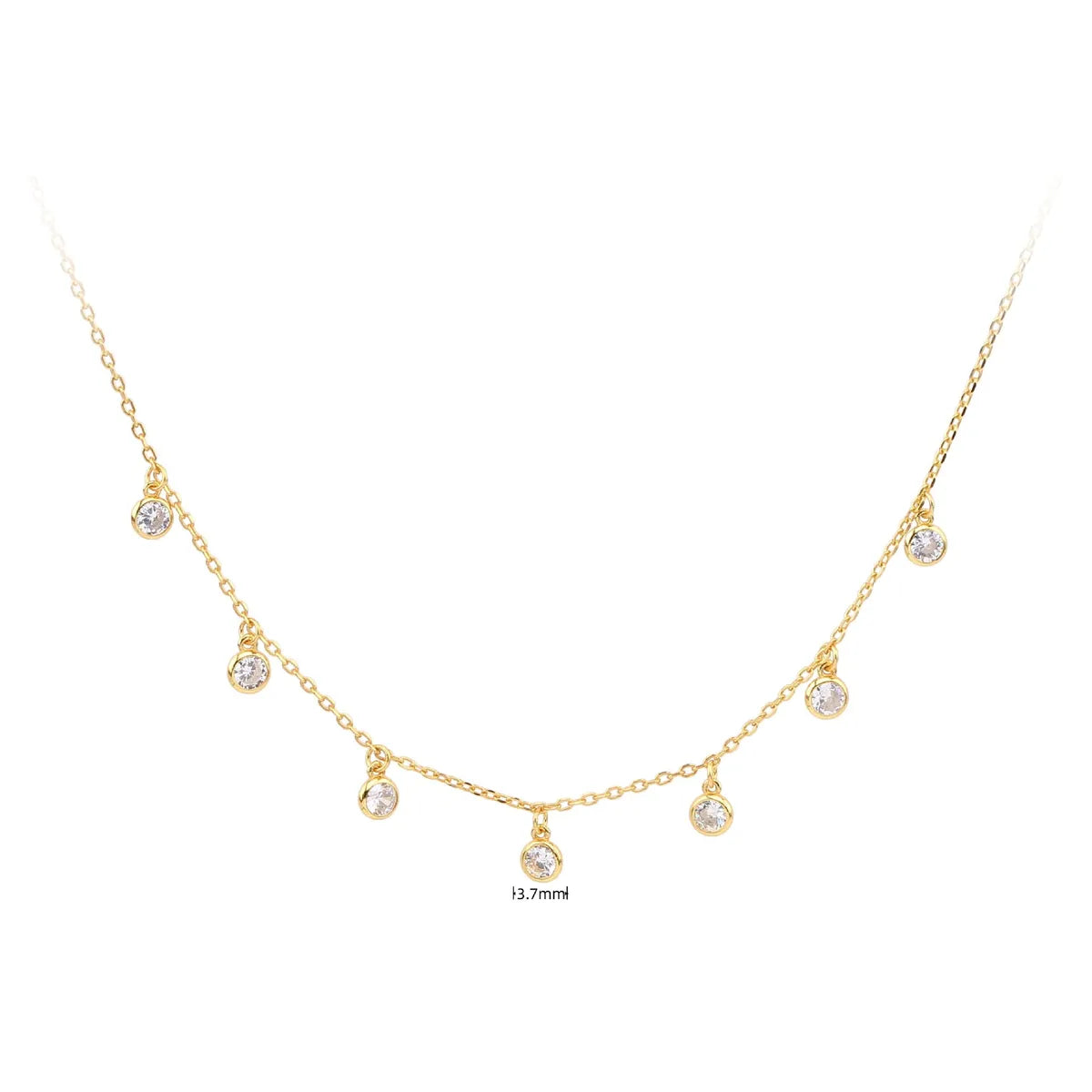 Simple Style Solid Color Sterling Silver 18k Gold Plated Zircon Necklace In Bulk