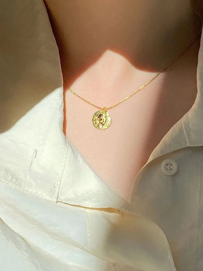 Simple Style Solid Color Sterling Silver Gold Plated Pendant Necklace In Bulk