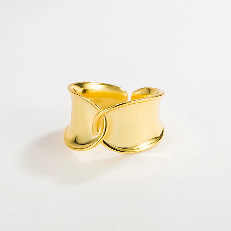 Simple Style Solid Color Sterling Silver Gold Plated Rings In Bulk