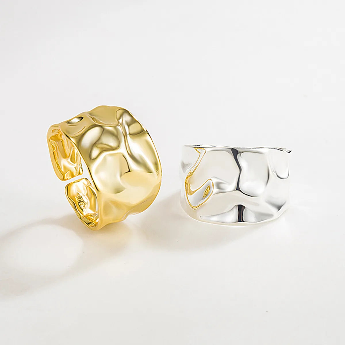 Simple Style Solid Color Sterling Silver Gold Plated Rings In Bulk