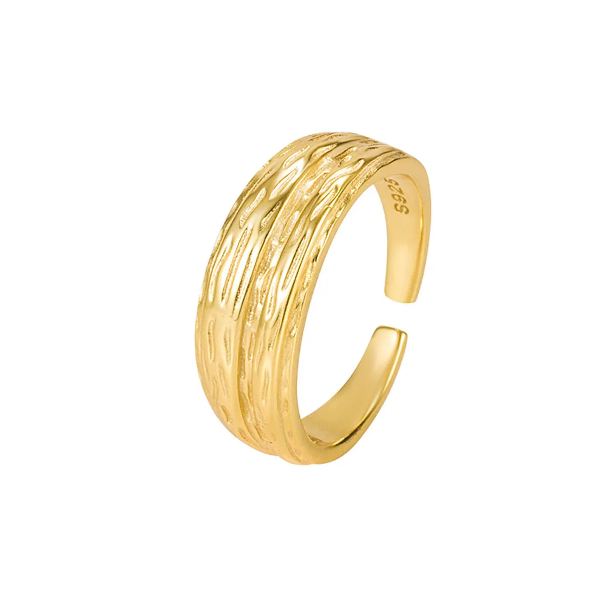 Simple Style Solid Color Sterling Silver Gold Plated Rings In Bulk