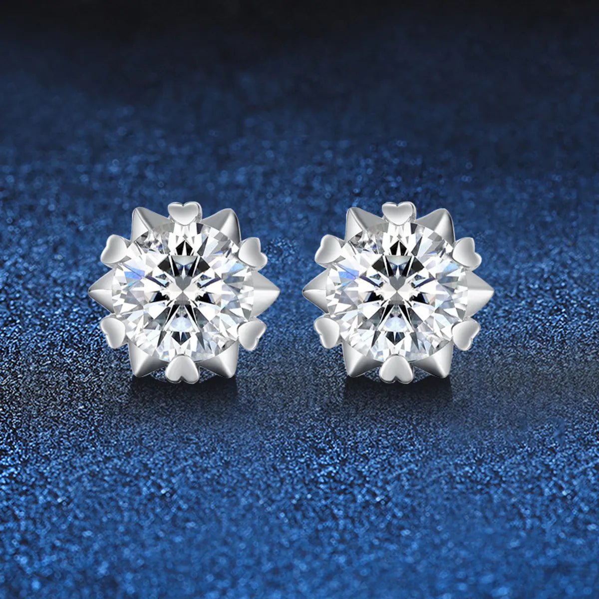 Simple Style Solid Color Sterling Silver Gra Plating Inlay Moissanite 18k Gold Plated Ear Studs