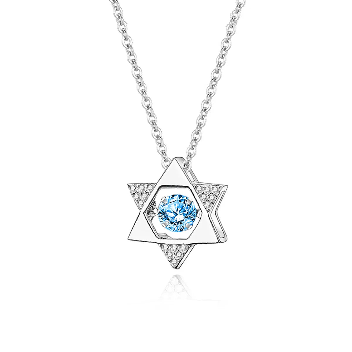 Simple Style Solid Color Sterling Silver Inlay Moissanite Zircon Pendant Necklace