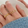 Simple Style Solid Color Sterling Silver Open Ring