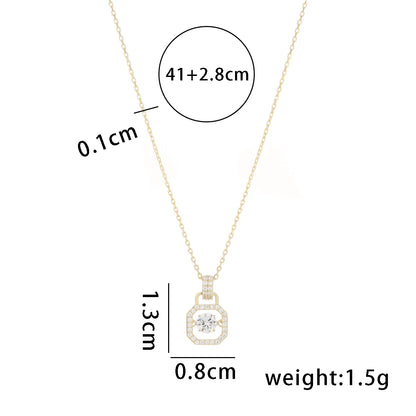 Simple Style Solid Color Sterling Silver Plating 14k Gold Plated Pendant Necklace