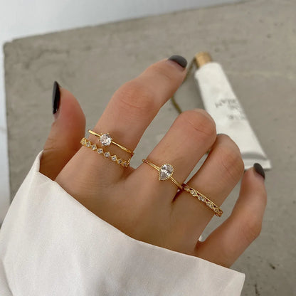 Simple Style Solid Color Sterling Silver Plating 18k Gold Plated Rings