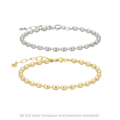 Simple Style Solid Color Sterling Silver Plating Gold Plated Bracelets