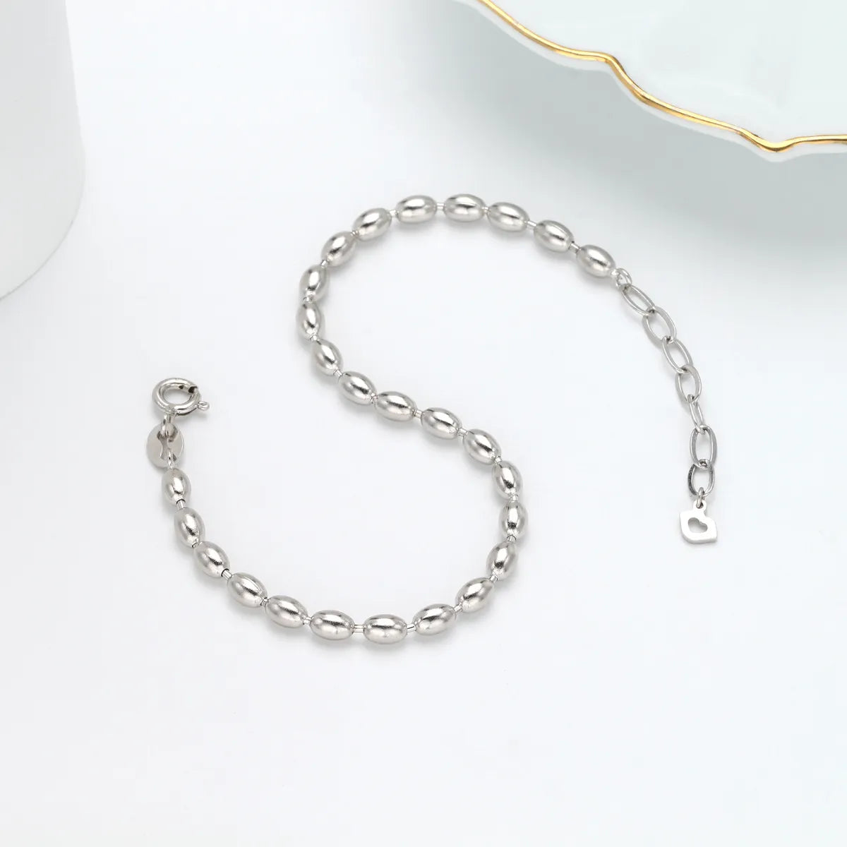 Simple Style Solid Color Sterling Silver Plating Gold Plated Bracelets