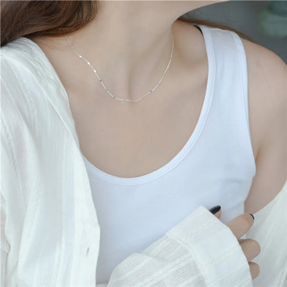 Simple Style Solid Color Sterling Silver Plating Gold Plated Necklace