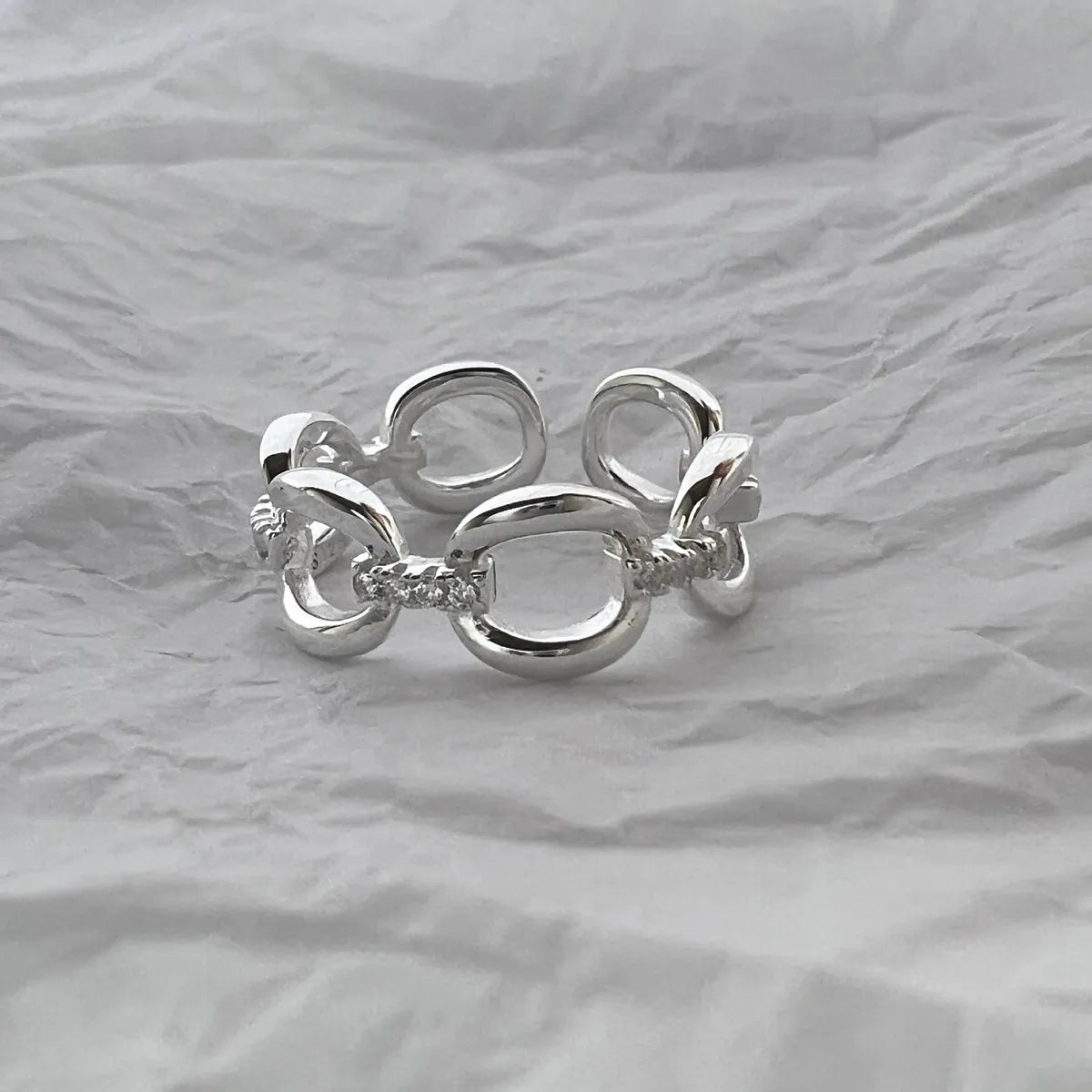 Simple Style Solid Color Sterling Silver Plating Gold Plated Rings