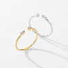Simple Style Solid Color Sterling Silver Plating Inlay Zircon 14k Gold Plated Rhodium Plated Open Ring