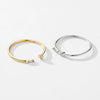 Simple Style Solid Color Sterling Silver Plating Inlay Zircon 14k Gold Plated Rhodium Plated Open Ring