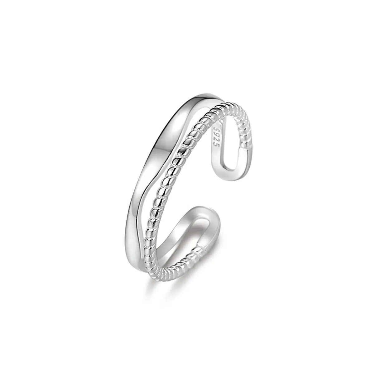 Simple Style Solid Color Sterling Silver Plating Open Ring