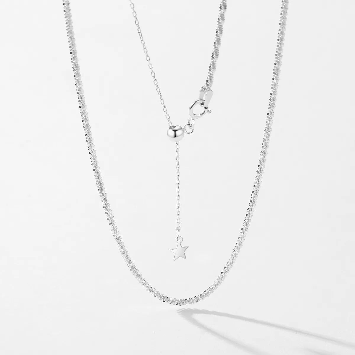 Simple Style Solid Color Sterling Silver Plating Silver Plated Necklace