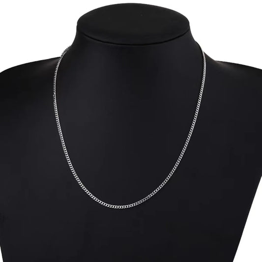 Simple Style Solid Color Sterling Silver Plating White Gold Plated Necklace