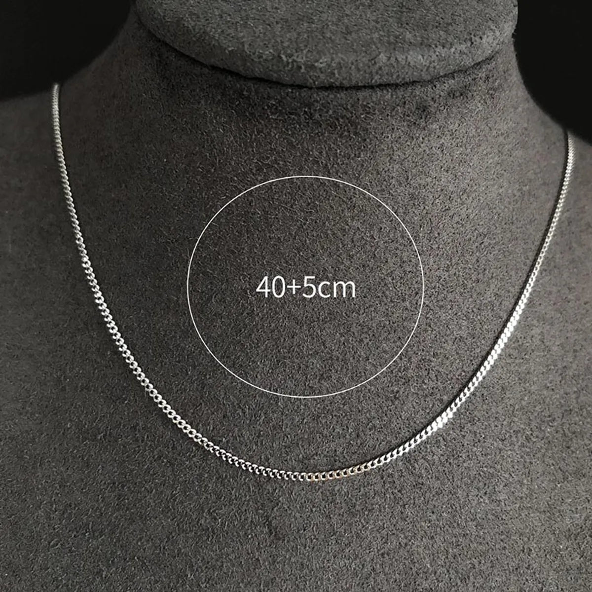 Simple Style Solid Color Sterling Silver Plating White Gold Plated Necklace