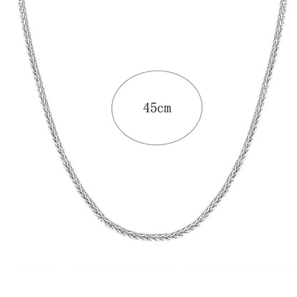 Simple Style Solid Color Sterling Silver Plating White Gold Plated Necklace