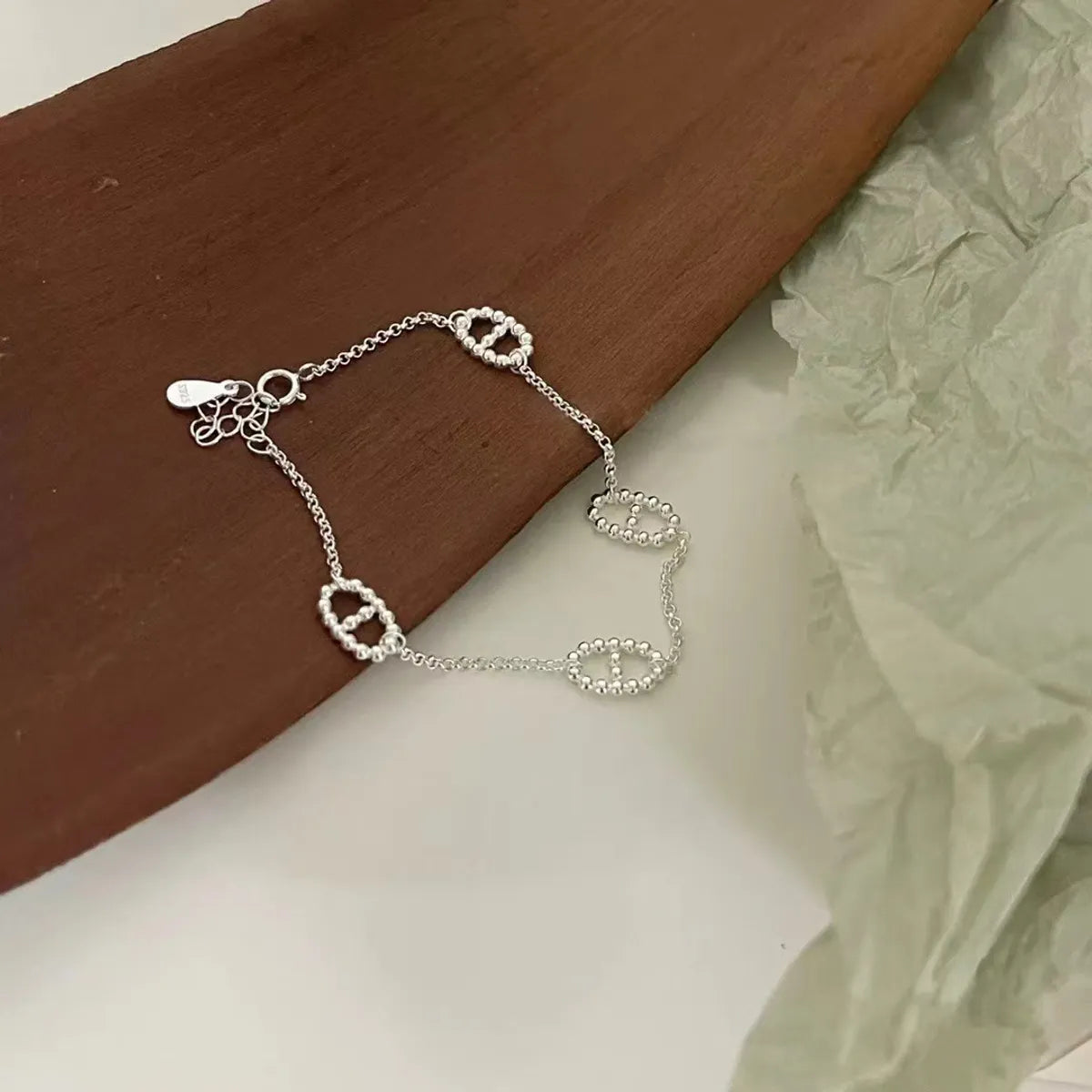 Simple Style Solid Color Sterling Silver Polishing Bracelets