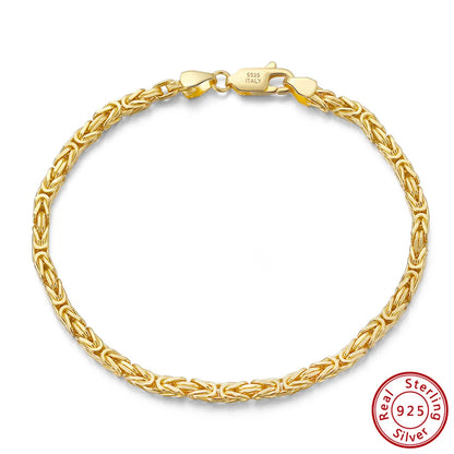 Simple Style Solid Color Sterling Silver Polishing Plating Chain 18k Gold Plated White Gold Plated Silver Plated Bracelets