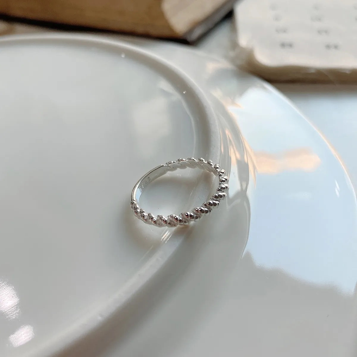 Simple Style Solid Color Sterling Silver Rings