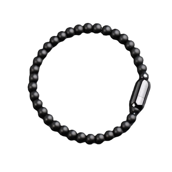 Simple Style Solid Color Stone Beaded Men'S Bracelets