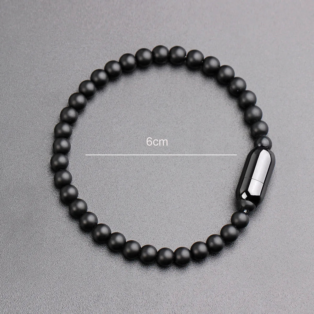 Simple Style Solid Color Stone Beaded Men'S Bracelets