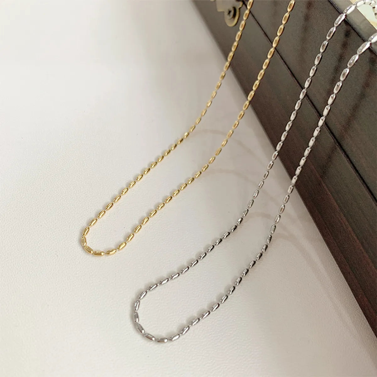 Simple Style Solid Color Titanium Steel 18k Gold Plated Necklace In Bulk