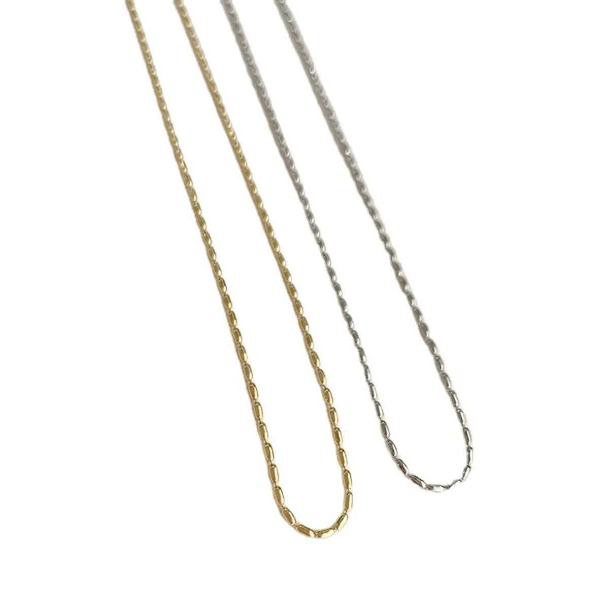 Simple Style Solid Color Titanium Steel 18k Gold Plated Necklace In Bulk