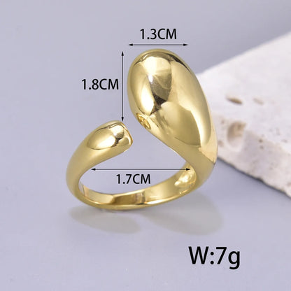 Wholesale Jewelry Simple Style Solid Color 304 Stainless Steel Titanium Steel 18K Gold Plated Open Rings