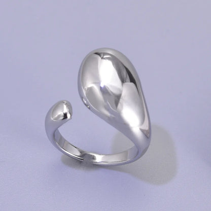 Wholesale Jewelry Simple Style Solid Color 304 Stainless Steel Titanium Steel 18K Gold Plated Open Rings