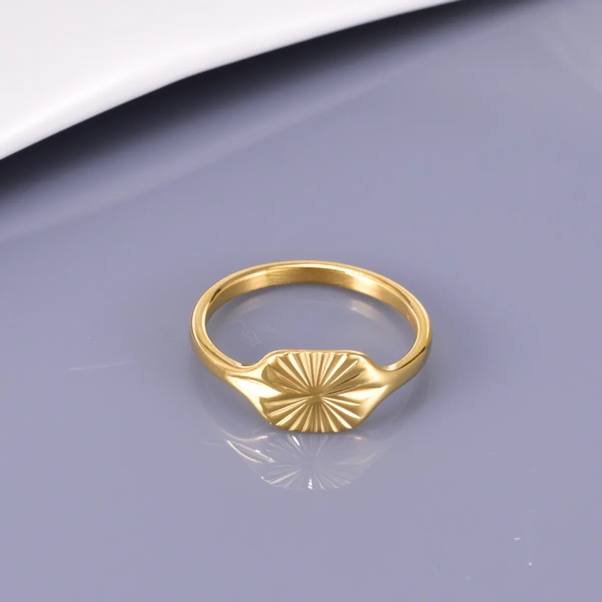 Wholesale Jewelry Simple Style Solid Color 304 Stainless Steel Titanium Steel 18K Gold Plated Plating Rings