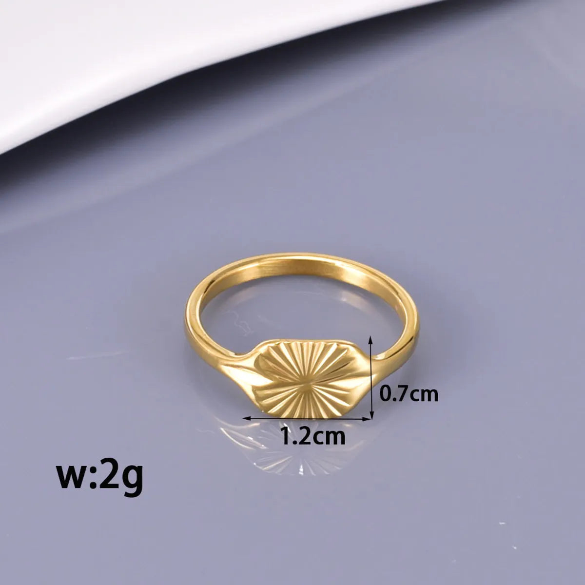 Wholesale Jewelry Simple Style Solid Color 304 Stainless Steel Titanium Steel 18K Gold Plated Plating Rings