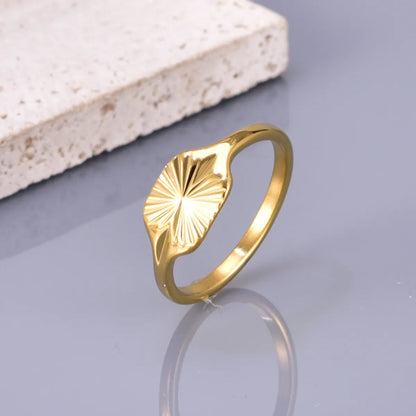 Wholesale Jewelry Simple Style Solid Color 304 Stainless Steel Titanium Steel 18K Gold Plated Plating Rings